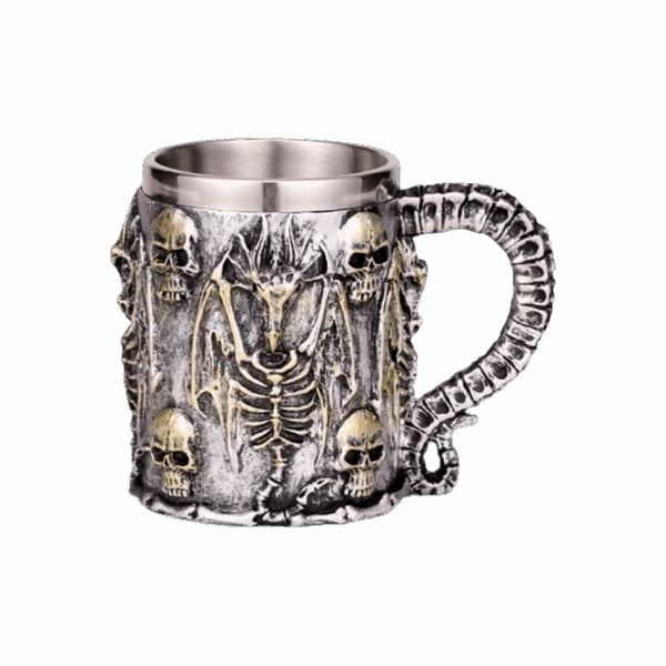 TAZA CALAVERA DISEÑO DRAGÓN